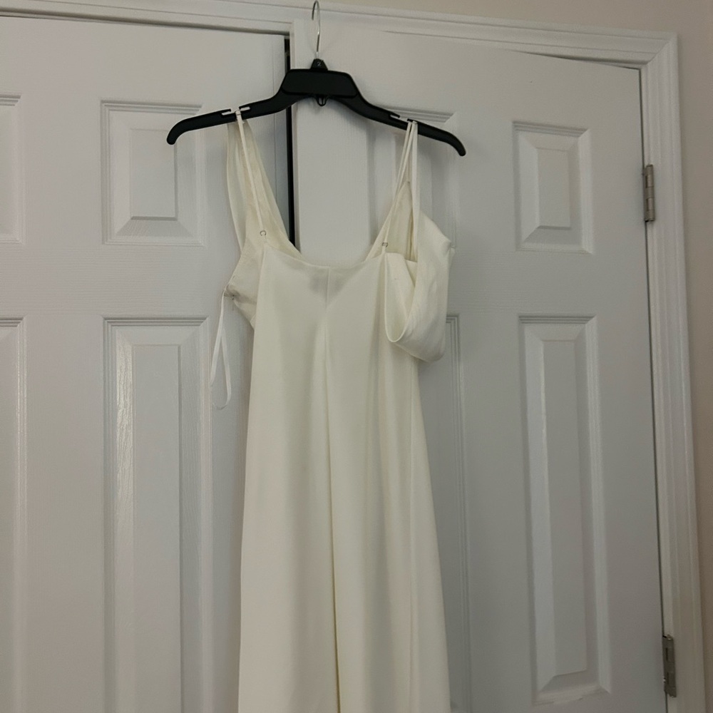 Gianni Bini Maeve Satin Asymmetrical Neck A-Line Dress